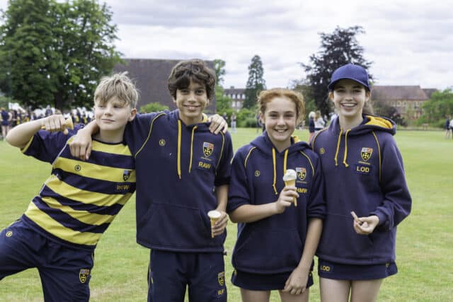 Cranleigh Prep students posing for the Charity Fete