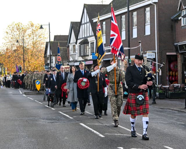Remembrance service in Cranleigh village 2025