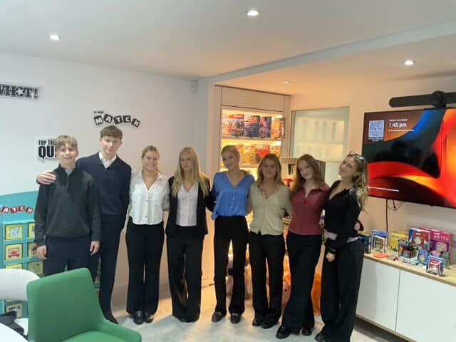 Cranleigh BTEC Business students posing together as a group