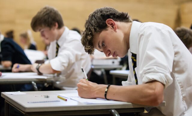 Cranleigh students sitting an exam