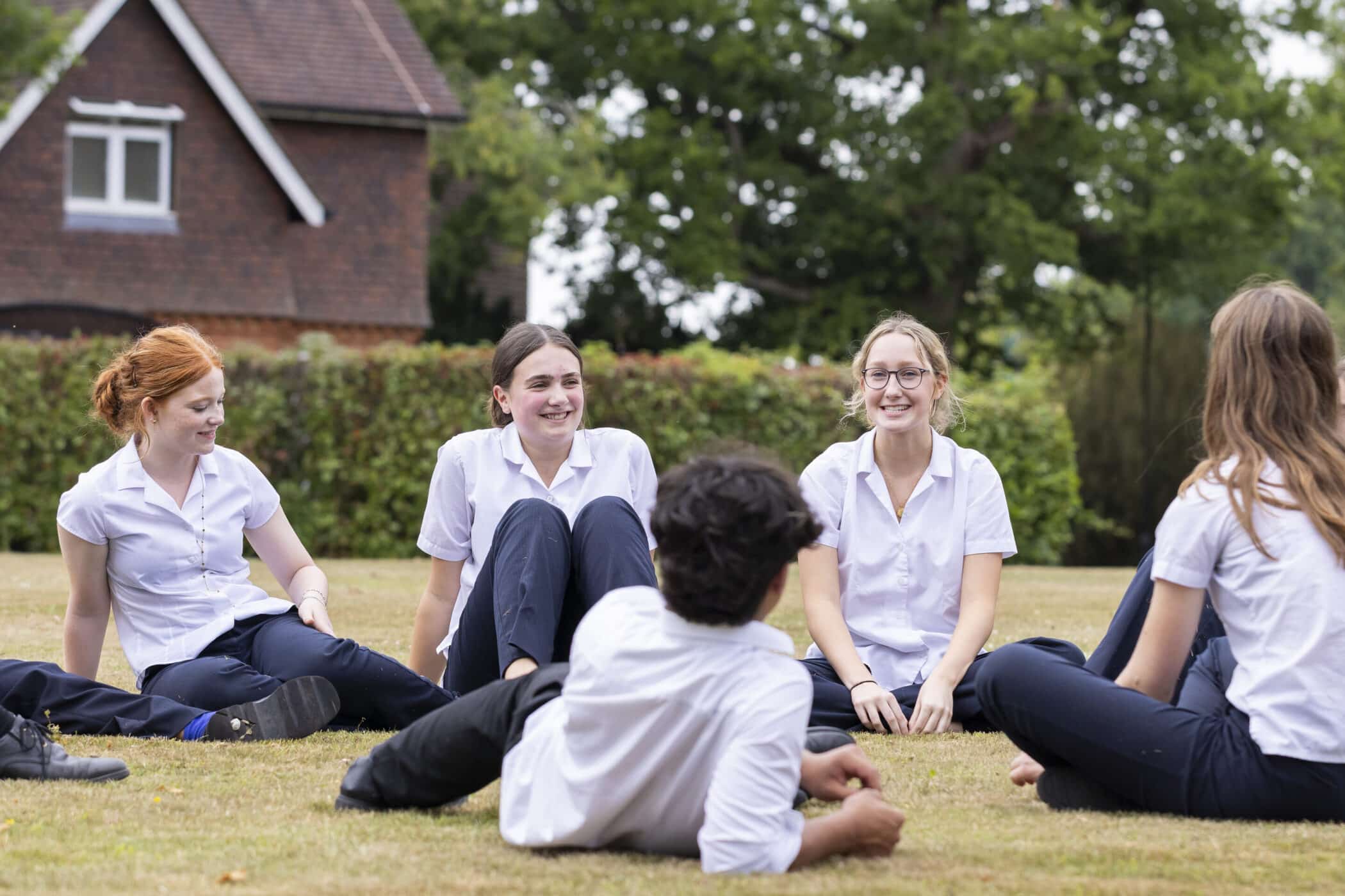 Students participating in outdoor learning